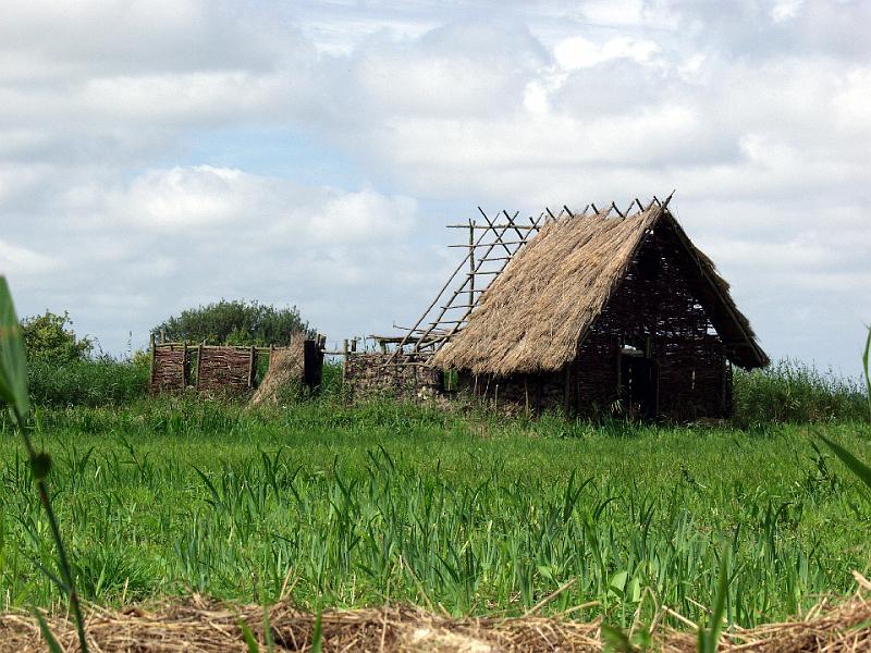 P8237365.jpg - Reproduction house from 600?  Unfortunately, it is not allowed to build a permanent structure in the Green Heart of Holland and so they will have to tear it down after they build it.
