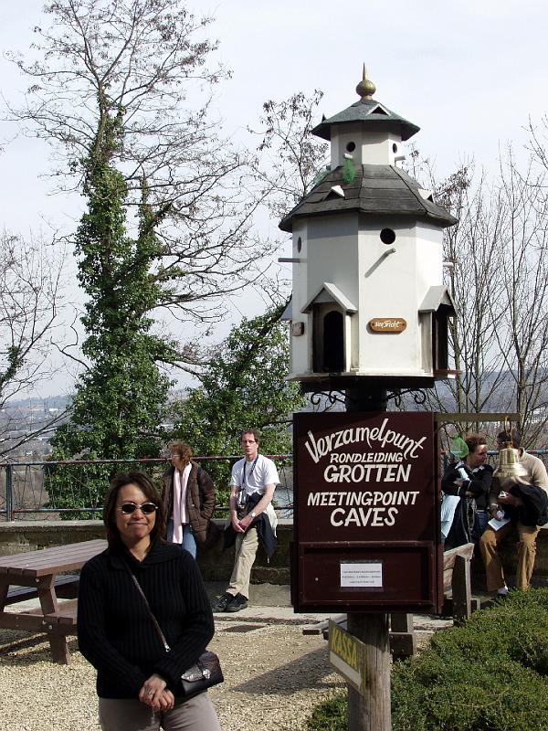 P3165808.jpg - Grace at the meeting point for the cave tour.