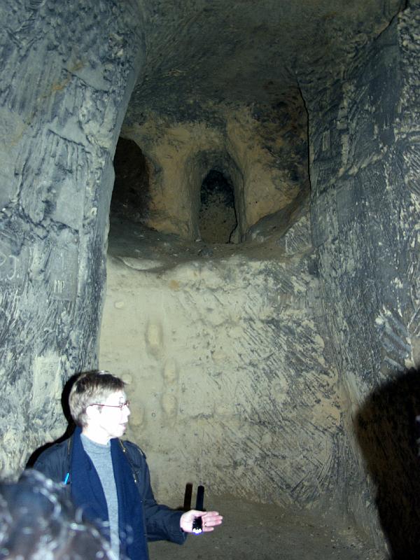 P3165836.jpg - This is where a well comes into the caves.  This was used to smuggle prisoners out of The Netherlands into Belgium during WWII