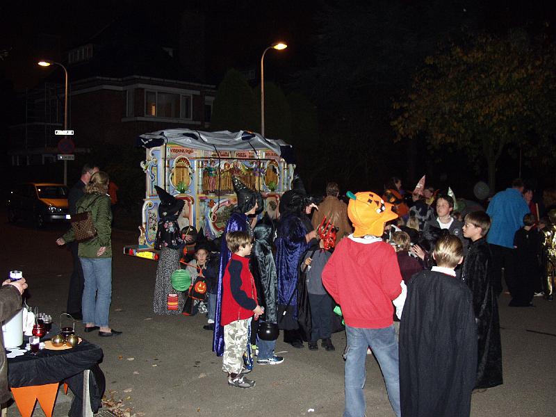 PA317727.jpg - Gathering around the organ after the parade.  Time to trick-or-treat!