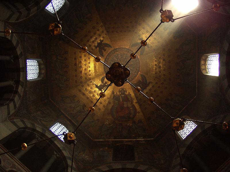 P7176688.jpg - A look at the ceiling through the chandelier.